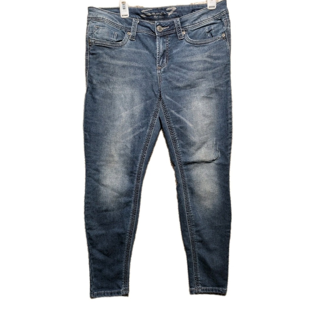 SEVEN7 Mid Rise SKINNY DENIM JEANS Size 12,‎ Dark Wash